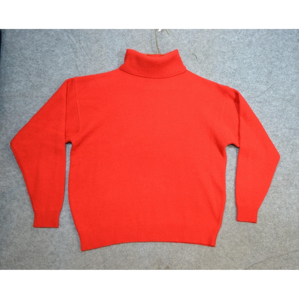 VTG A. Giannetti Sweater Women L Red Cashmere Turtleneck Knit Pullover Hong Kong